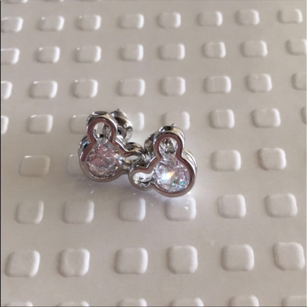 Silver Mickey Mouse stud earrings